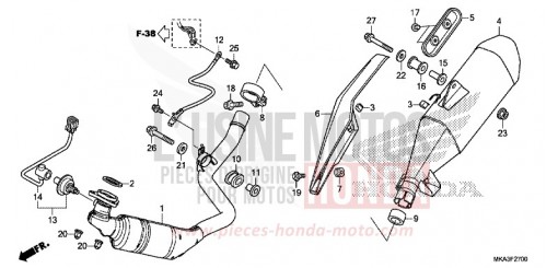 EXHAUST MUFFLER NC750XAJ de 2018